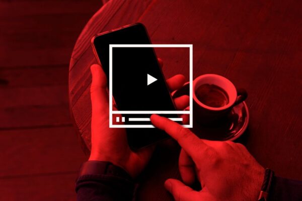 video marketing button over a phone