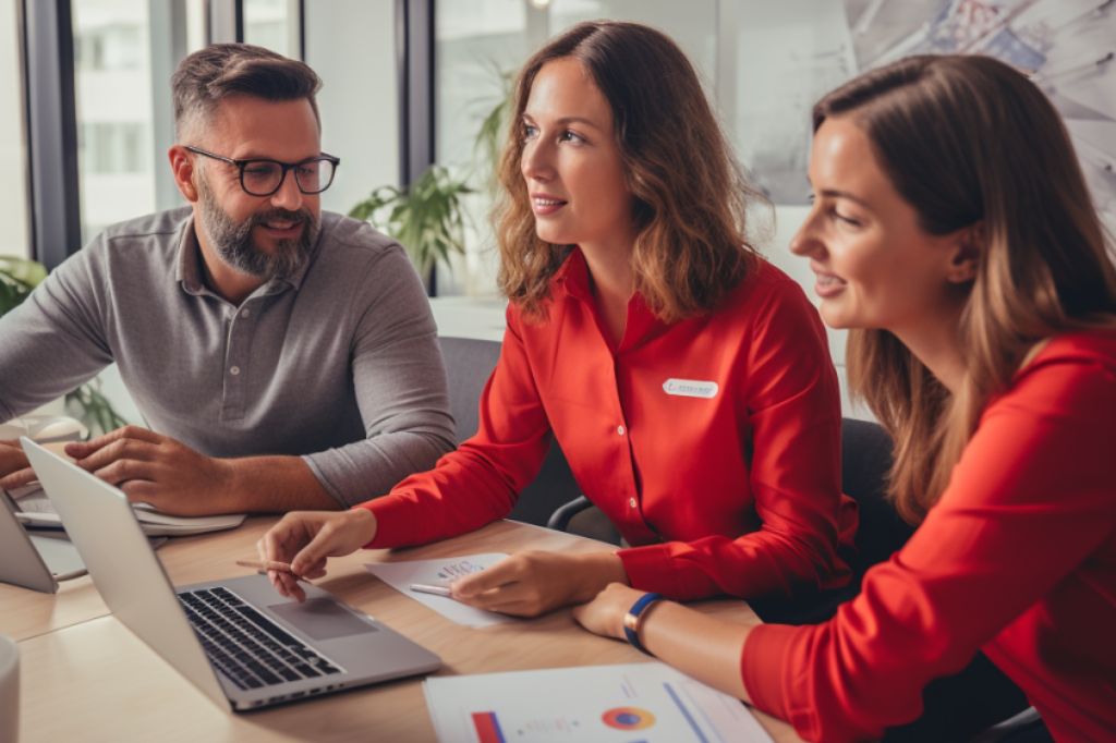 A roofing marketing team discussing their Google Ads campaign