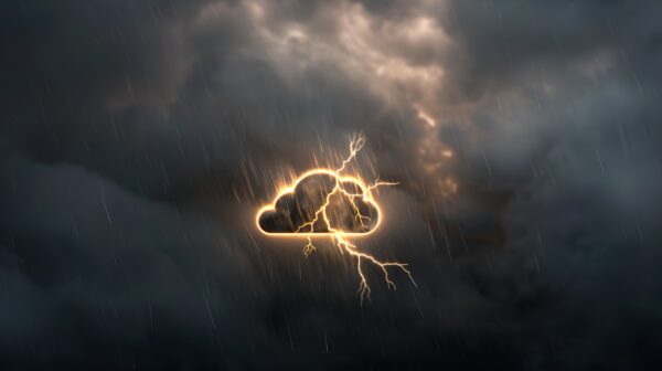 a thundercloud with lightning bolts